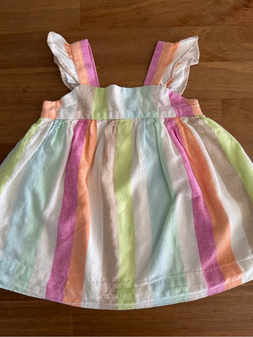 GAP Baby Pastel Striped Sundress in Mint, Pink, Peach Size 12-18M - Picture 3 of 10